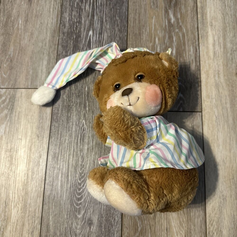 Vtg Fisher Price Sleepytime Bear Plush 12" PJ's Quaker Oats Co. 80’s #1401 RARE